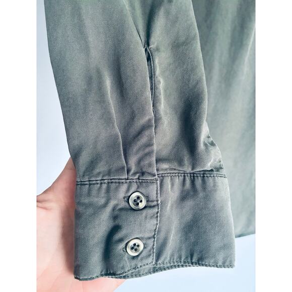 Evereve Shirt Dress Button Up Green - Picture 6 of 8